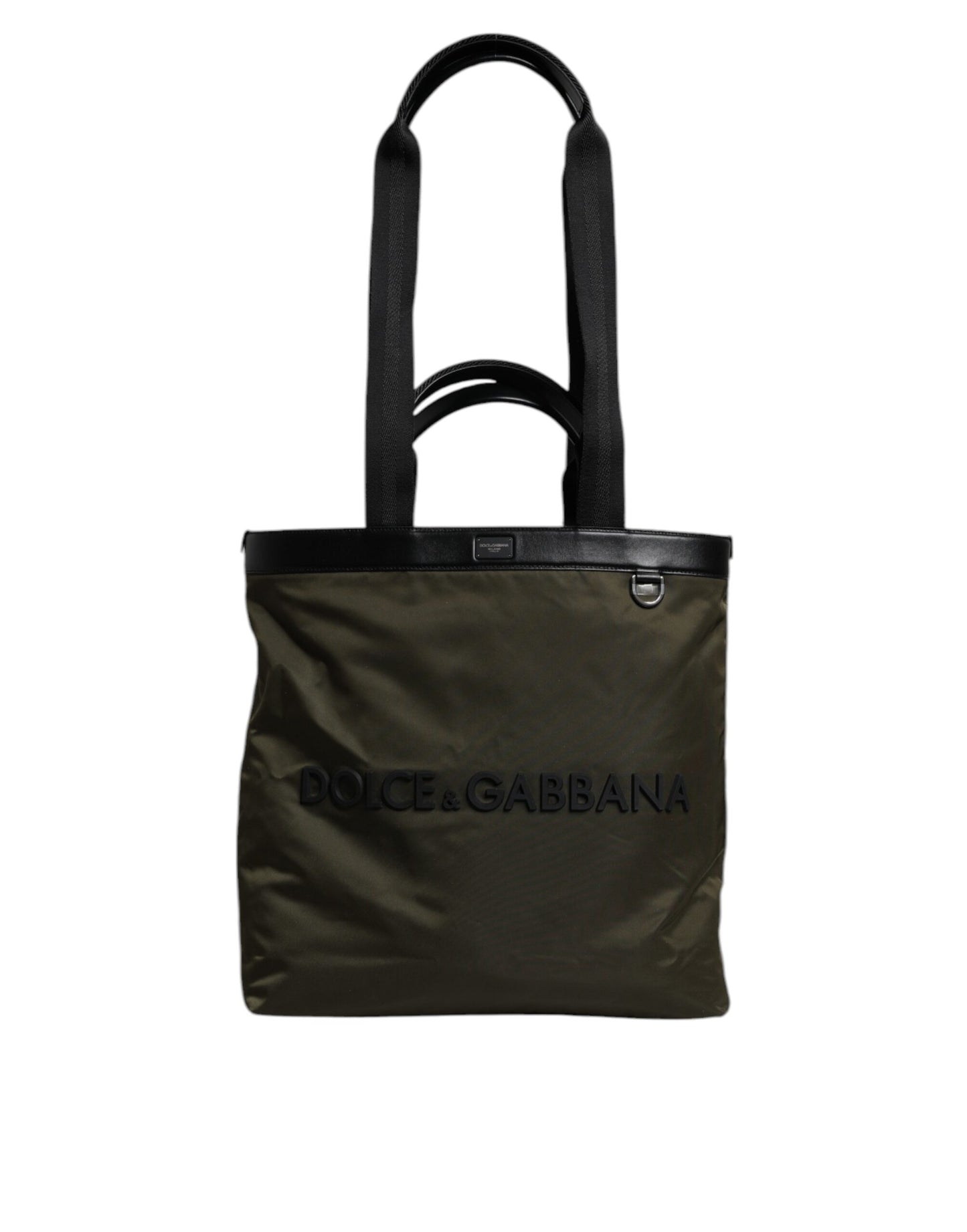 Dolce &amp; Gabbana Tragetasche aus Nylon in Militärgrün mit Schultergurt
