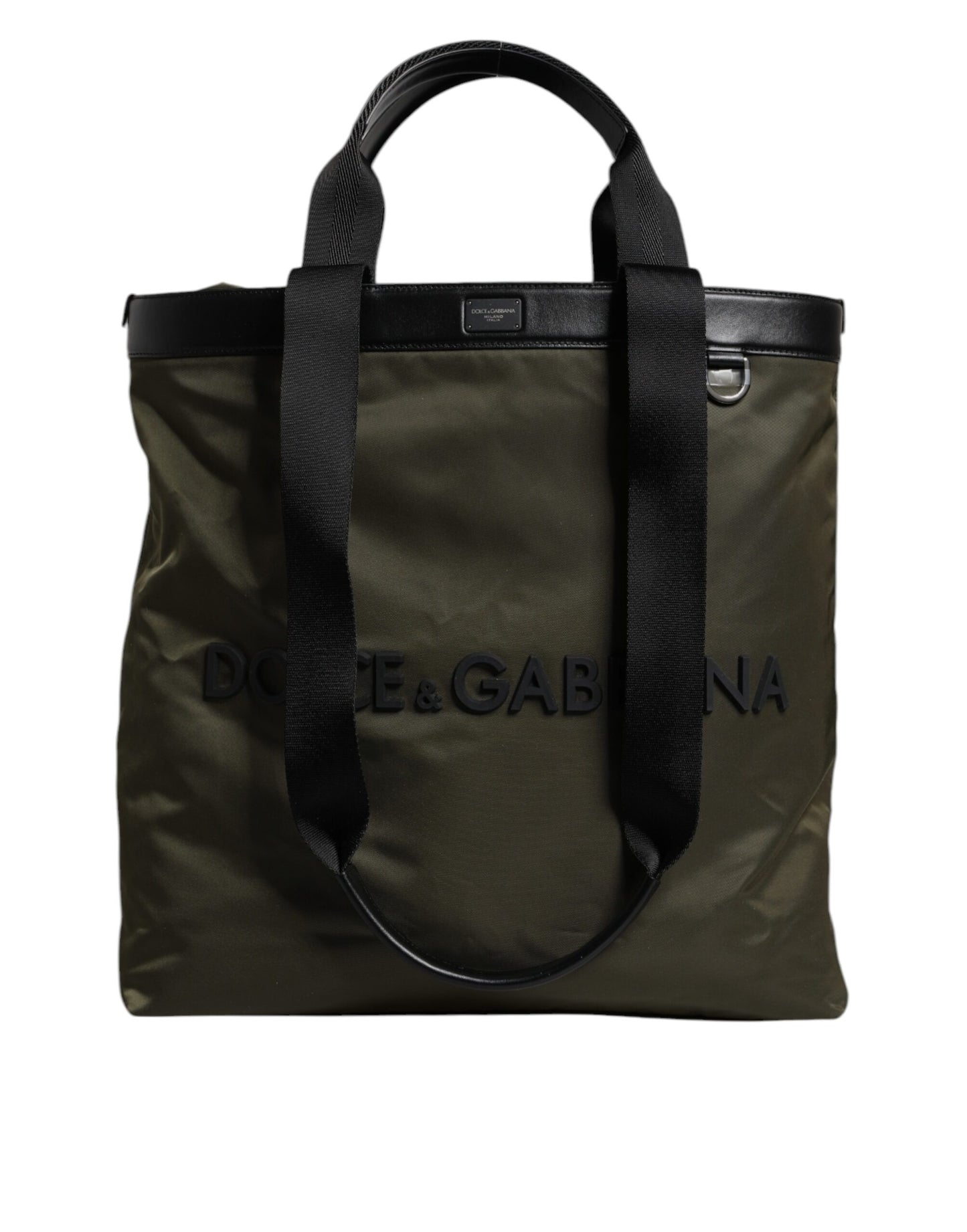 Dolce &amp; Gabbana Tragetasche aus Nylon in Militärgrün mit Schultergurt