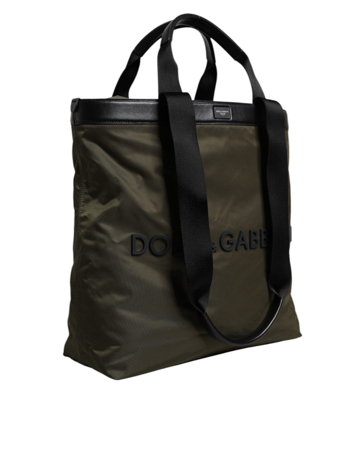Dolce &amp; Gabbana Tragetasche aus Nylon in Militärgrün mit Schultergurt