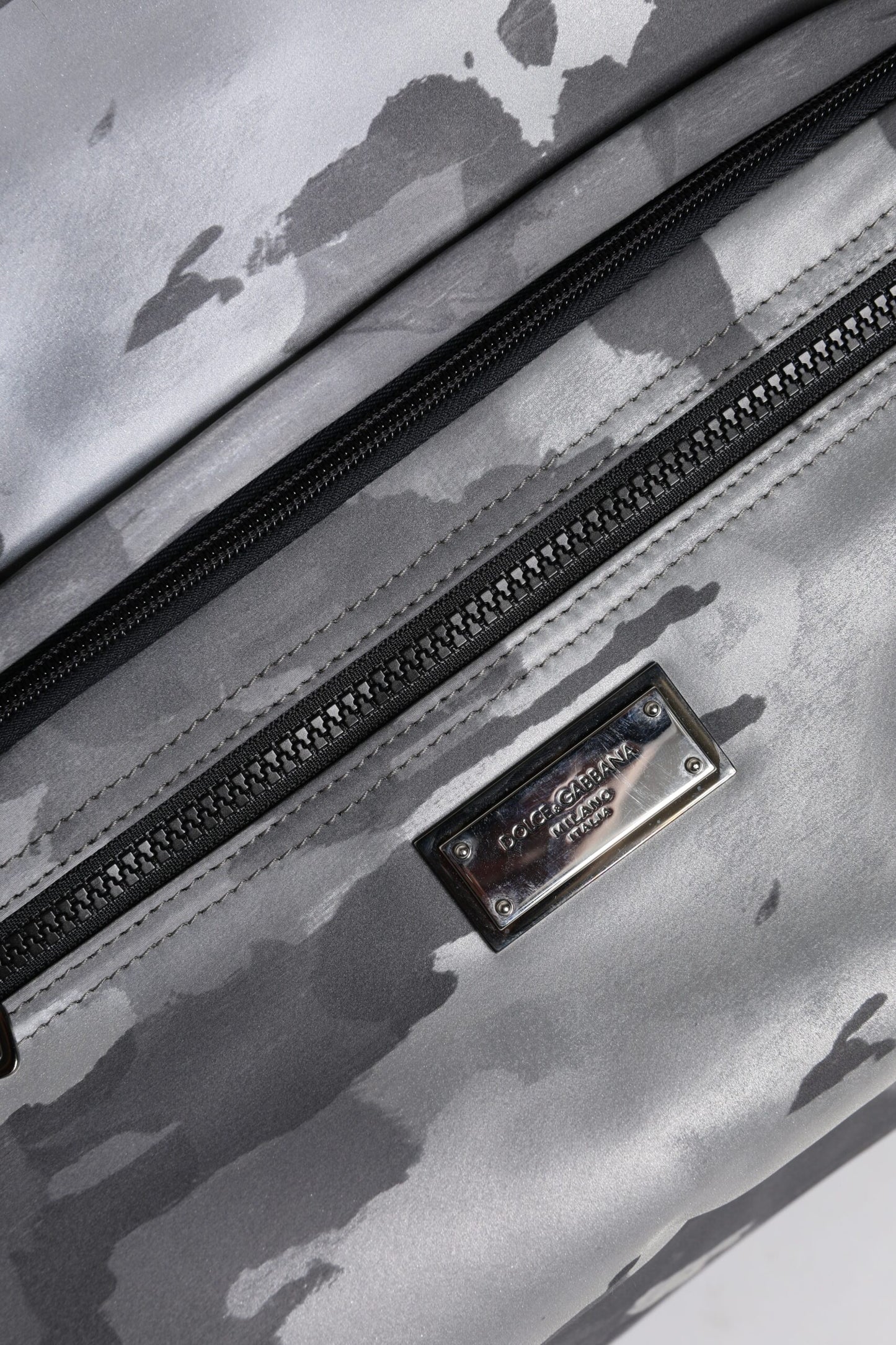 Sac fourre-tout en coton camouflage gris Dolce &amp; Gabbana à compartiments multiples