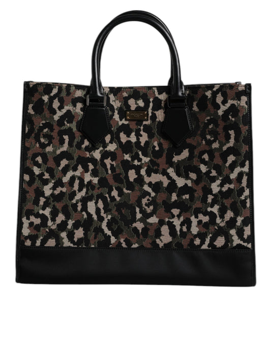 Sac cabas à bandoulière Dolce &amp; Gabbana multicolore motif léopard