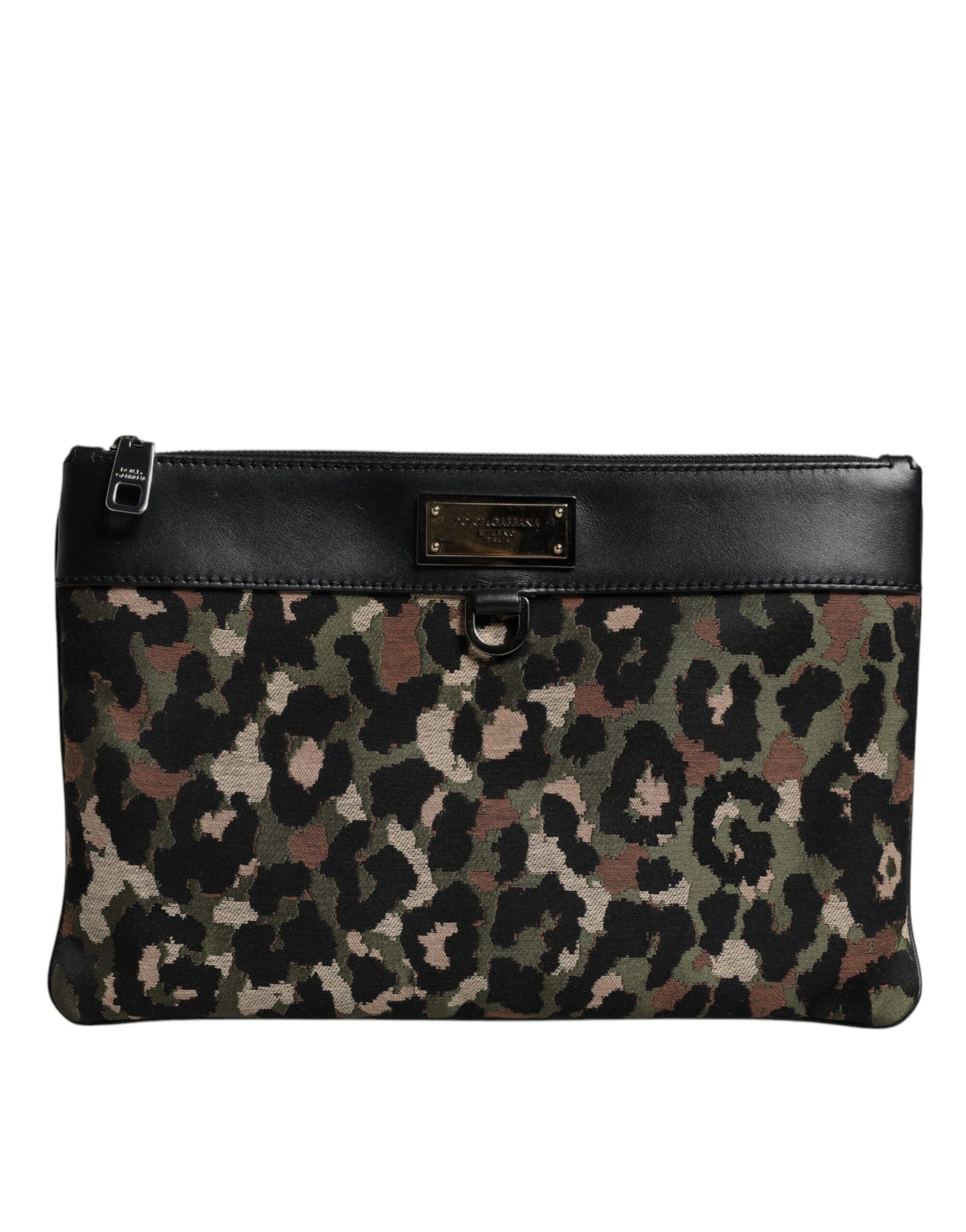 Sac pochette Dolce &amp; Gabbana à imprimé léopard multicolore et logo