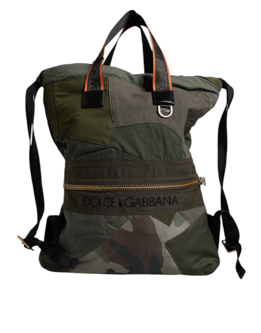 Sac à dos patchwork vert militaire Dolce &amp; Gabbana