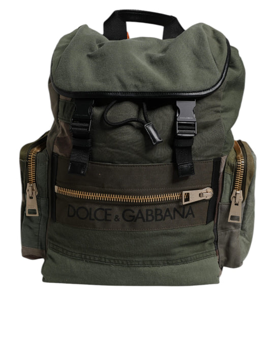 Sac à dos de voyage patchwork vert militaire Dolce &amp; Gabbana