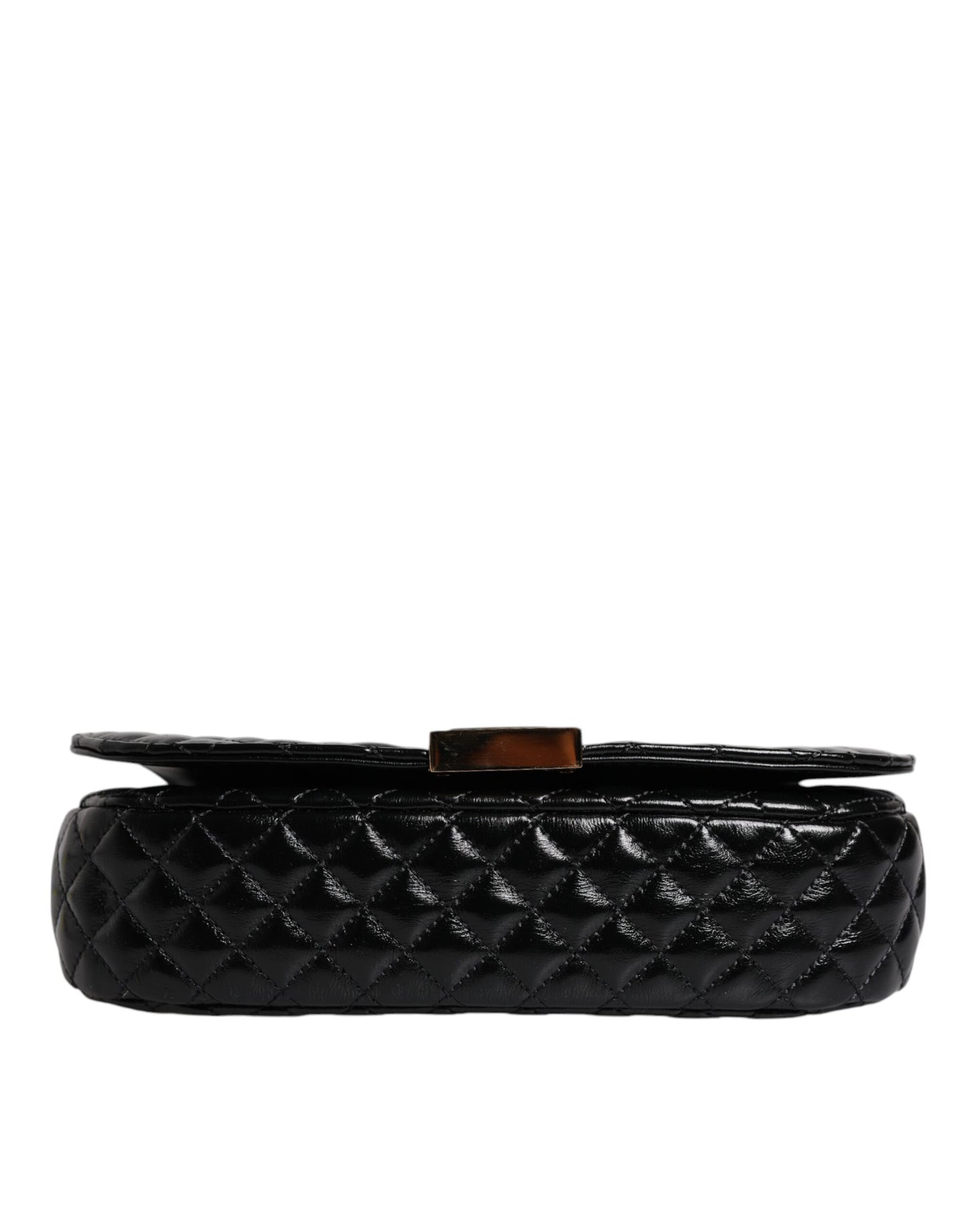 Sac bandoulière matelassé en cuir de veau noir Versace