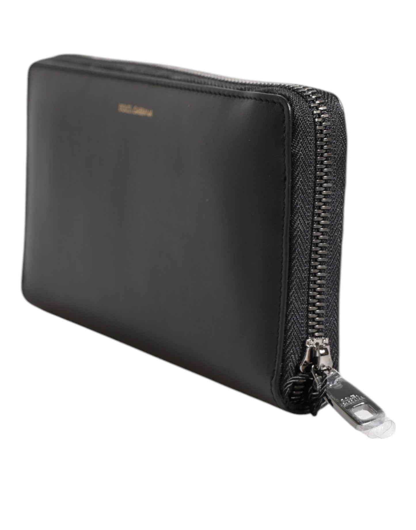 Portefeuille continental Dolce &amp; Gabbana en cuir exotique noir et bleu gaufré