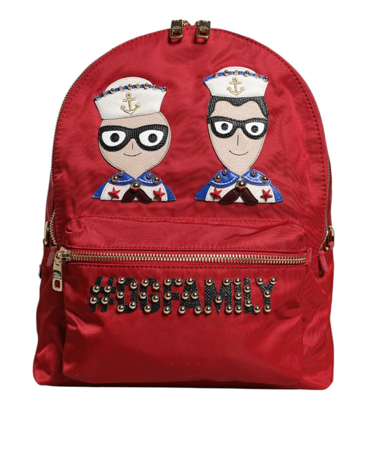 Sac à dos Dolce &amp; Gabbana rouge #DGFAMILY VULCANO à ornements