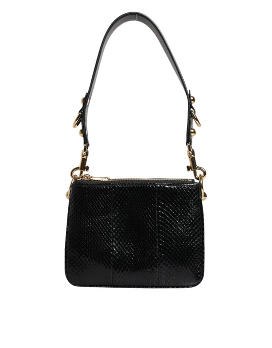 Dolce &amp; Gabbana – Schwarze Clutch aus exotischem Leder