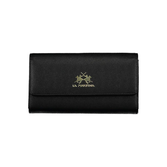 Portefeuille femme en polyéthylène noir La Martina