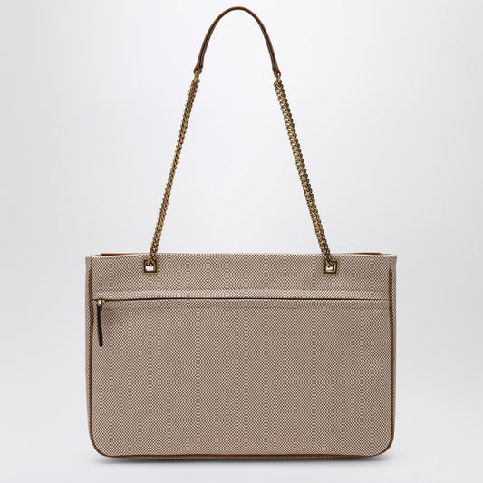 Valentino Garavani Medium Viva Superstar Bag In Natural/Spice Canvas