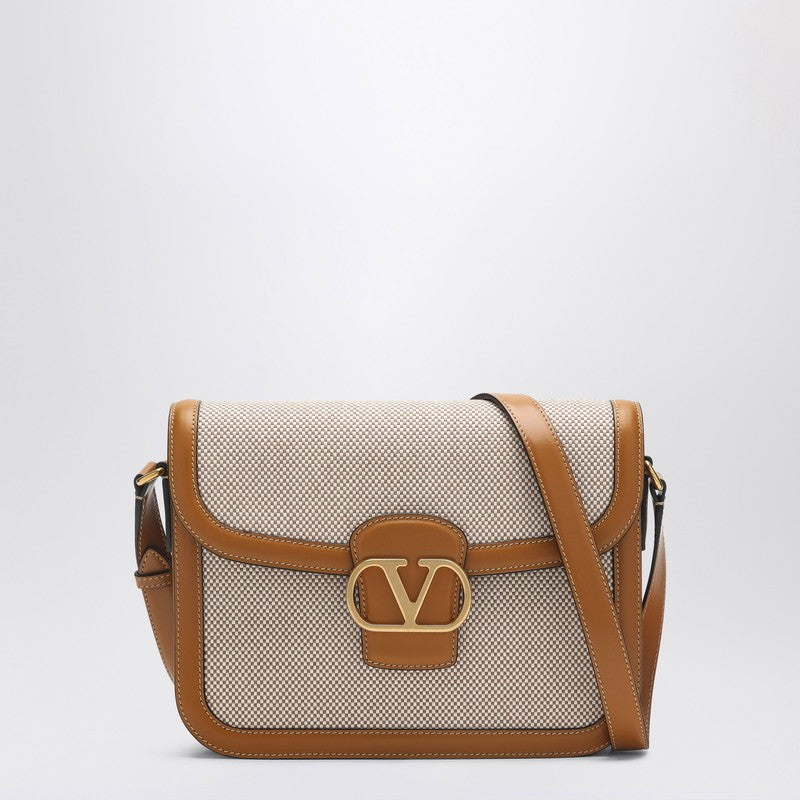 Valentino Garavani 9To5 Beige Canvas And Leather Bag