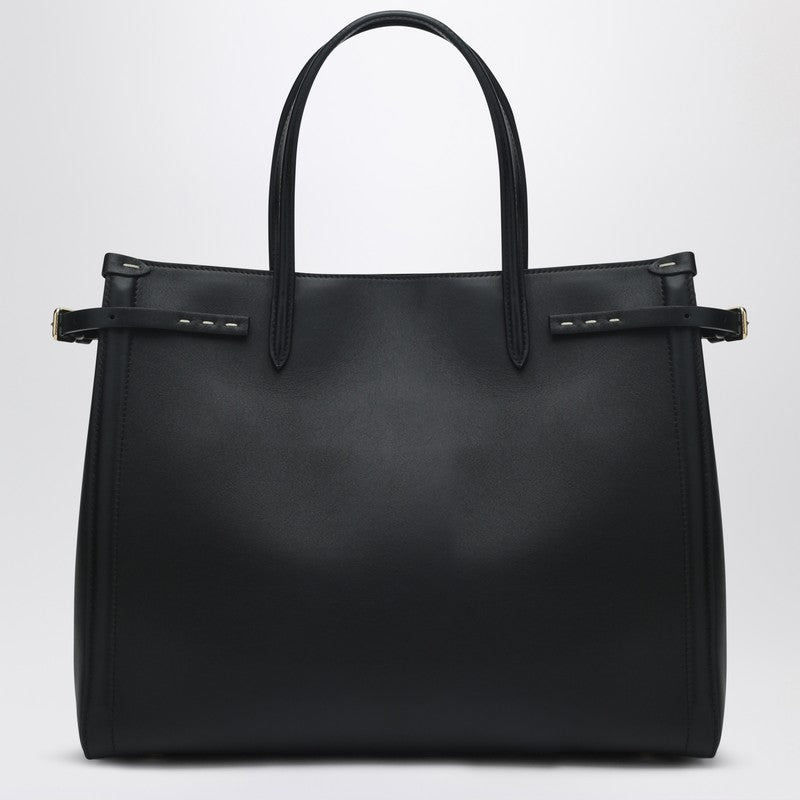 Valentino Garavani Black Leather Medium Antibes Tote Bag
