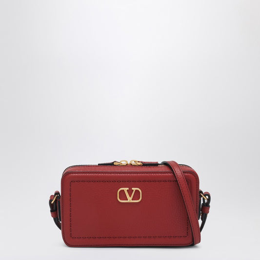 Petit sac bandoulière en cuir rouge Valentino Garavani Alltime
