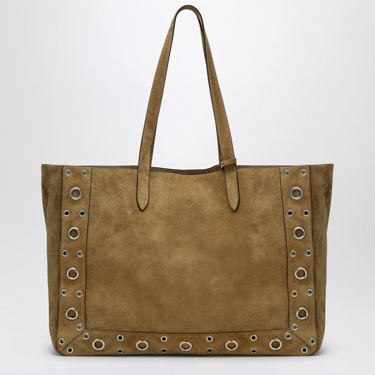 Valentino Garavani Large Nellcôte Tote Bag In Havana Suede