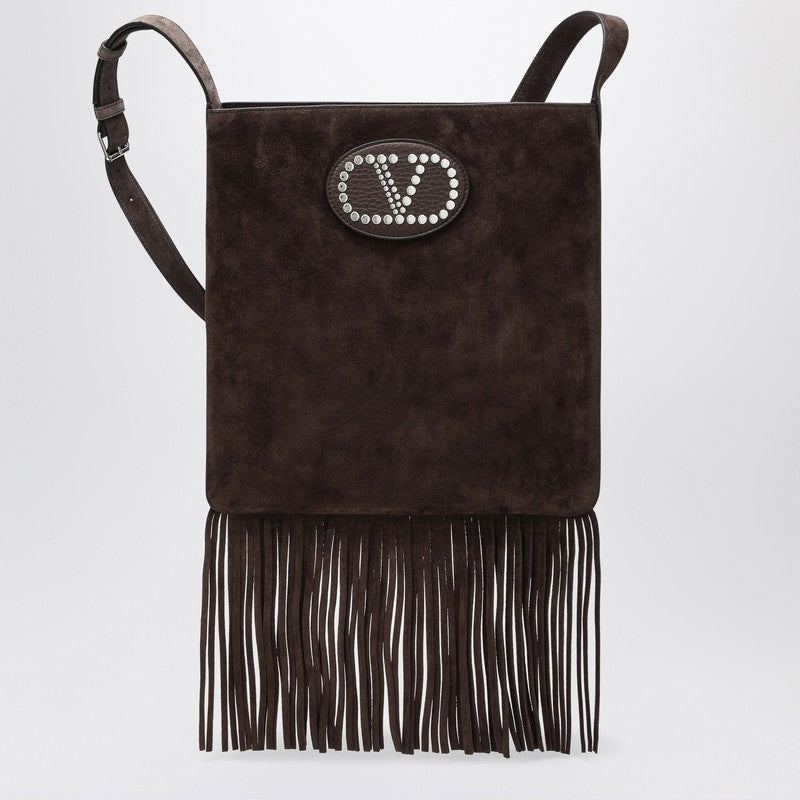 Sac en daim marron foncé Nellcôte Valentino Garavani