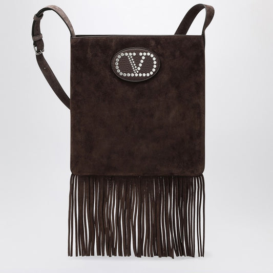 Sac en daim marron foncé Nellcôte Valentino Garavani