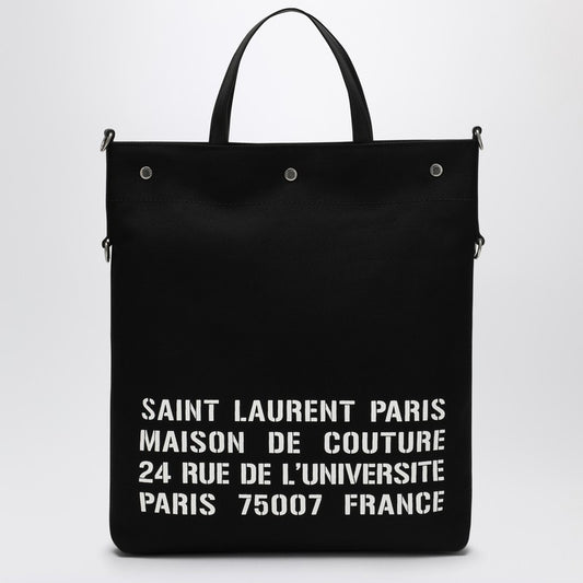Saint Laurent North/South Tote Bag In Black Canvas