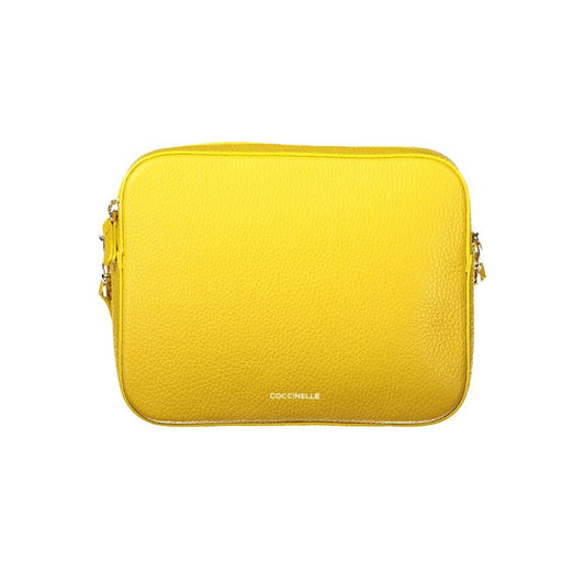 Sac à main Coccinelle en cuir jaune pour femme
