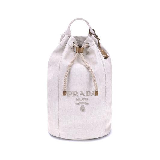 Prada Linen Bucket Bag at The Platonist