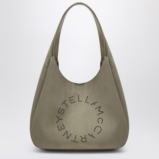 Grand sac hobo kaki Stella McCartney avec logo