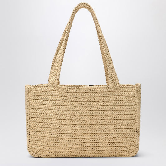 Valentino Garavani Viva Superstar Crochet Medium Natur/Schwarze Tasche