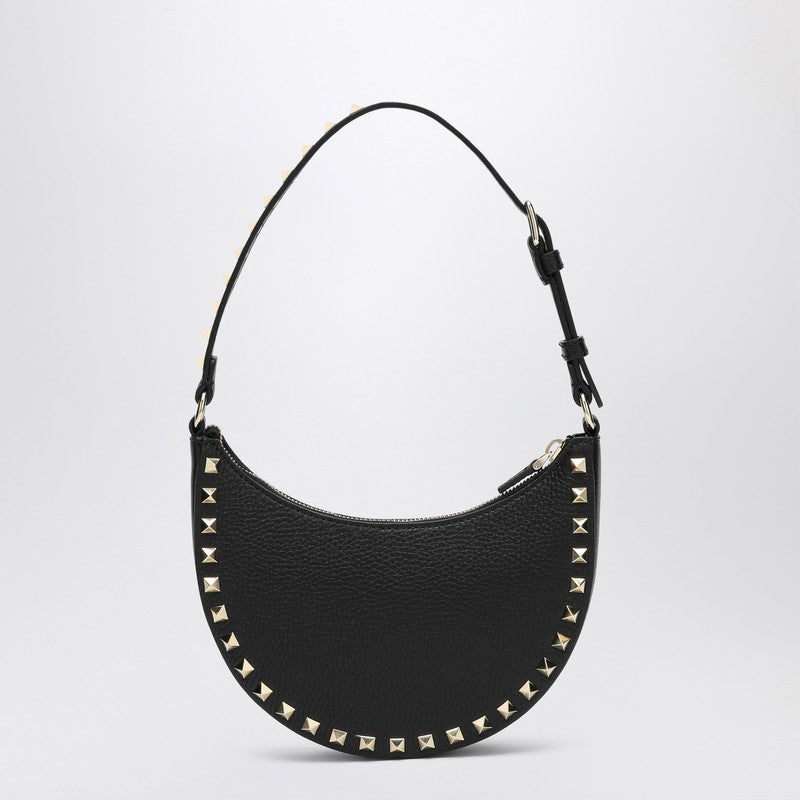 Valentino Garavani Black Rockstud Mini Hobo Bag