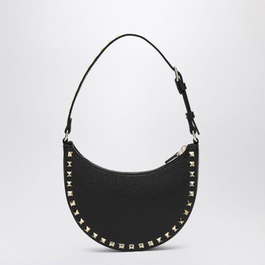 Valentino Garavani Black Rockstud Mini Hobo Bag