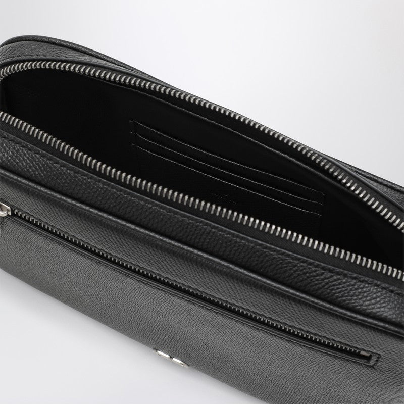 Valentino Garavani Pochette Vlogo Signature Noir En Cuir De Veau Grainé