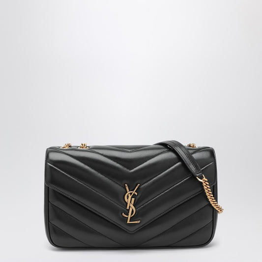 Saint Laurent Medium Black Leather Loulou Bag