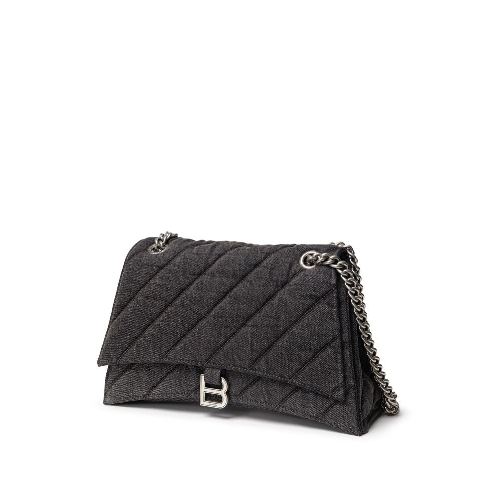 Balenciaga Black Fabric And Leather Shoulder Bag at The Platonist
