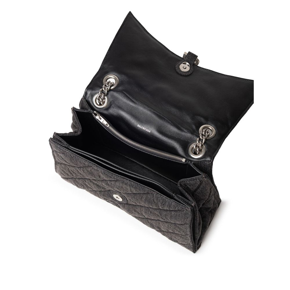 Balenciaga Black Fabric And Leather Shoulder Bag at The Platonist