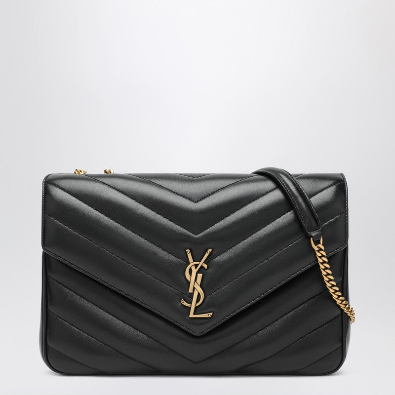 Saint Laurent Loulou Large Bag Black In Leather