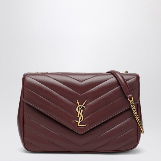Saint Laurent Large Loulou Hot Wine Leather Bag