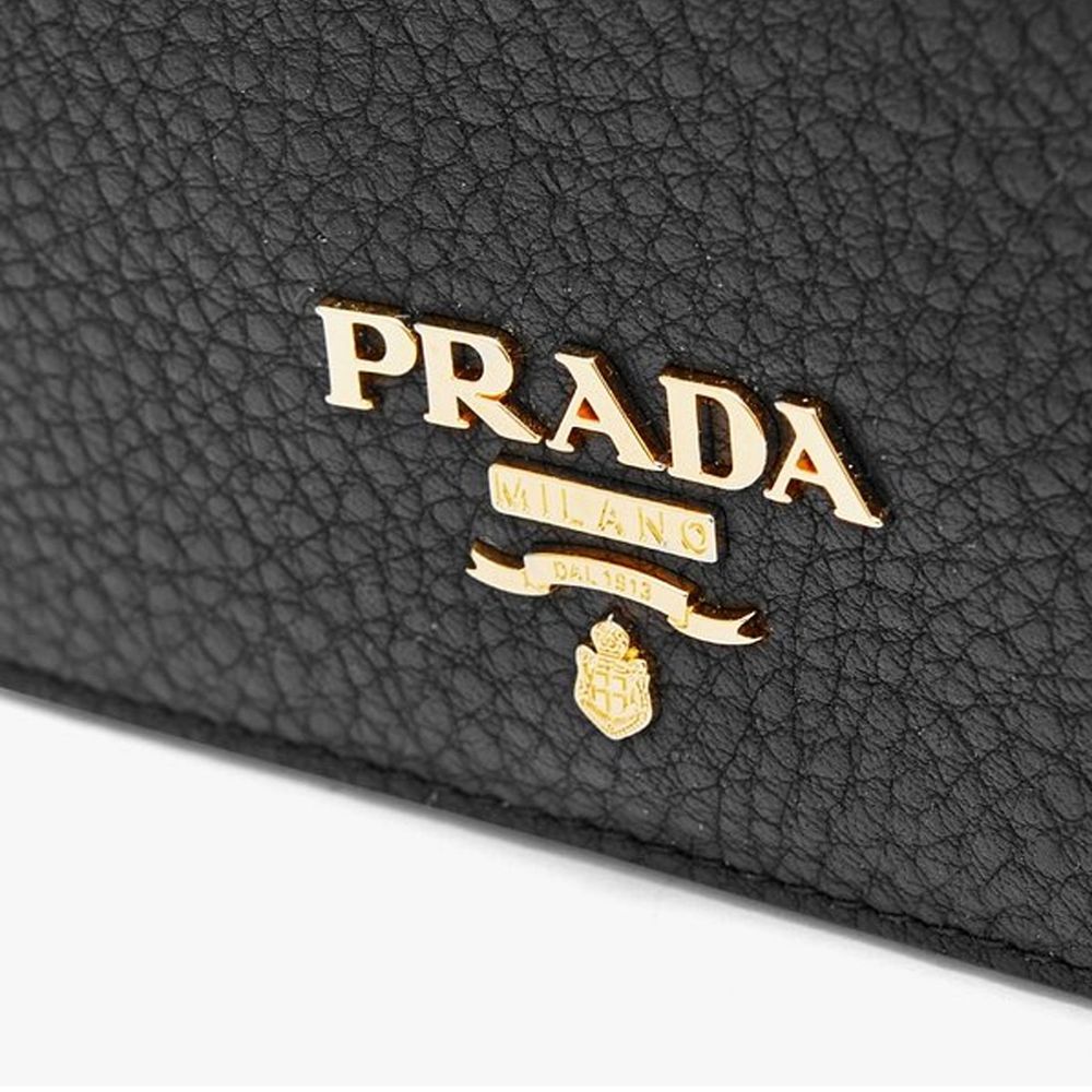 Prada Logo Leather Card Holder at The Platonist