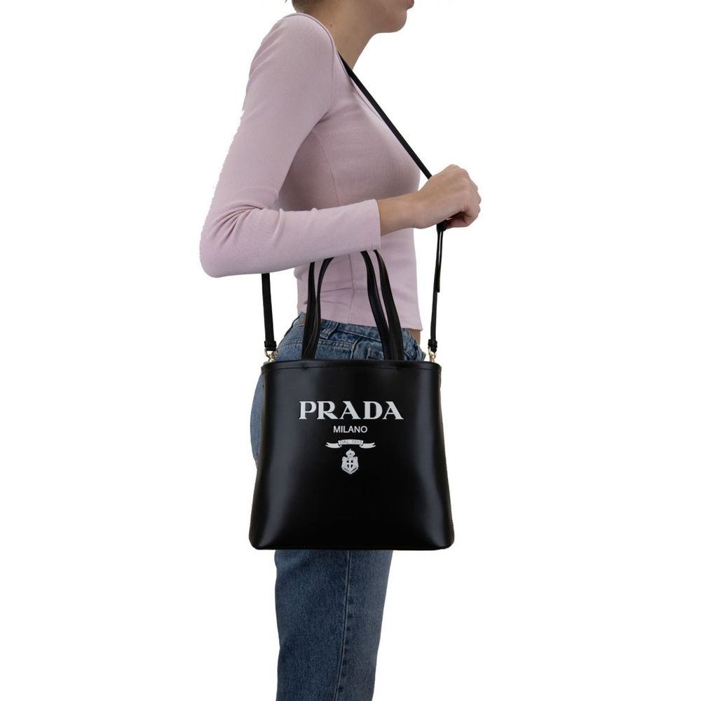 Prada Logo Leather Tote bag at The Platonist