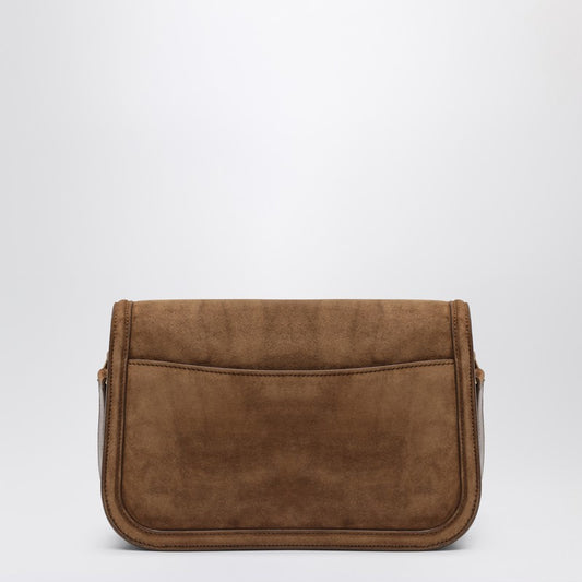 Saint Laurent Borsa Solferino Medium In Suede Caramel Cognac