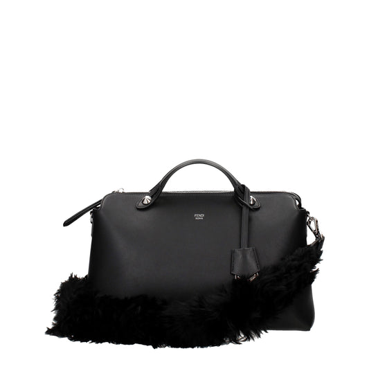 Fendi Schwarze Leder Umhängetasche