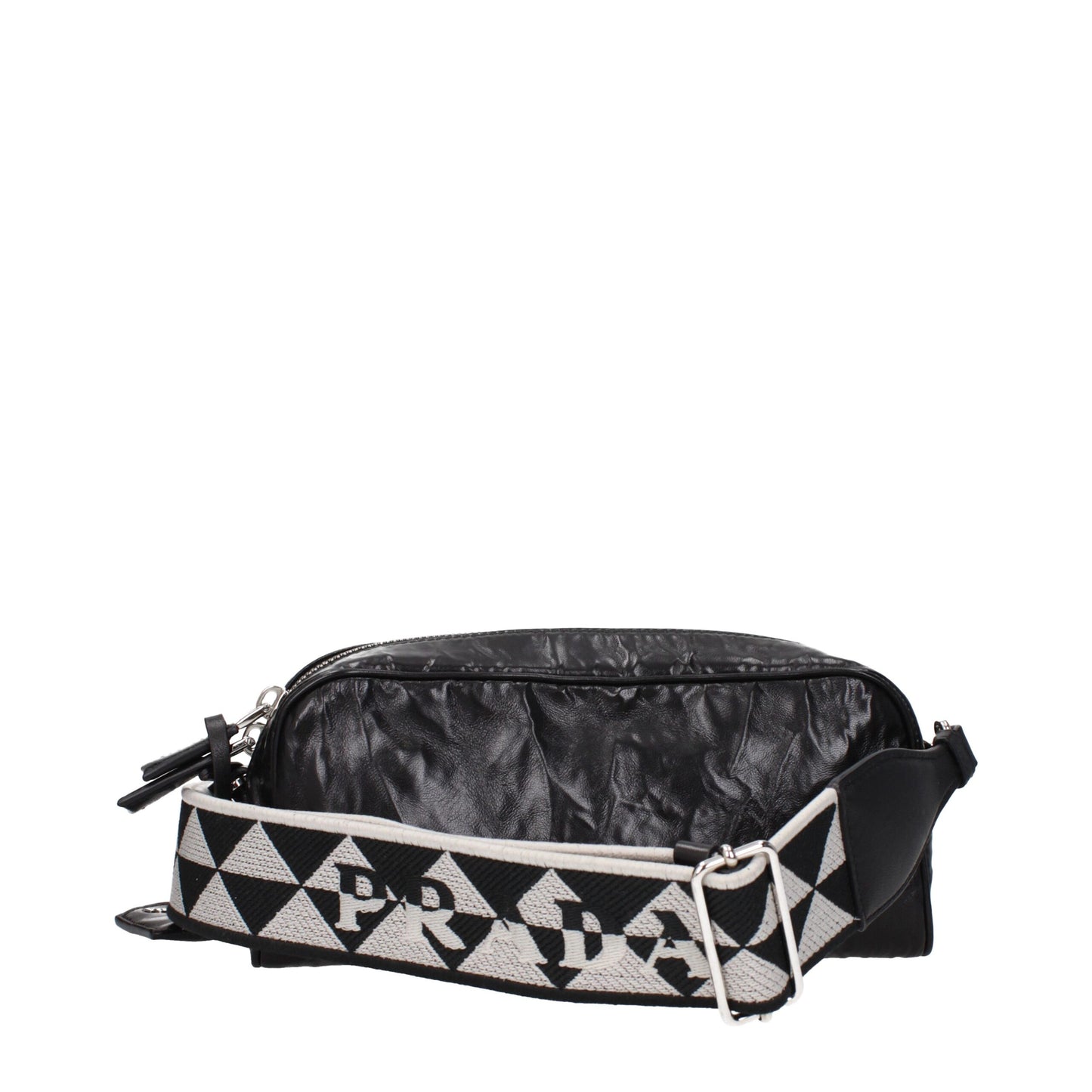 Prada – Schwarze Umhängetasche aus Leder