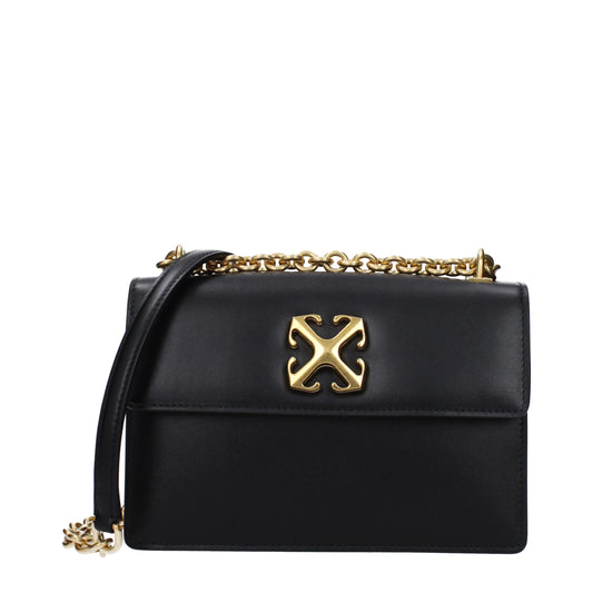 Off-White Schwarze Umhängetaschen aus Leder