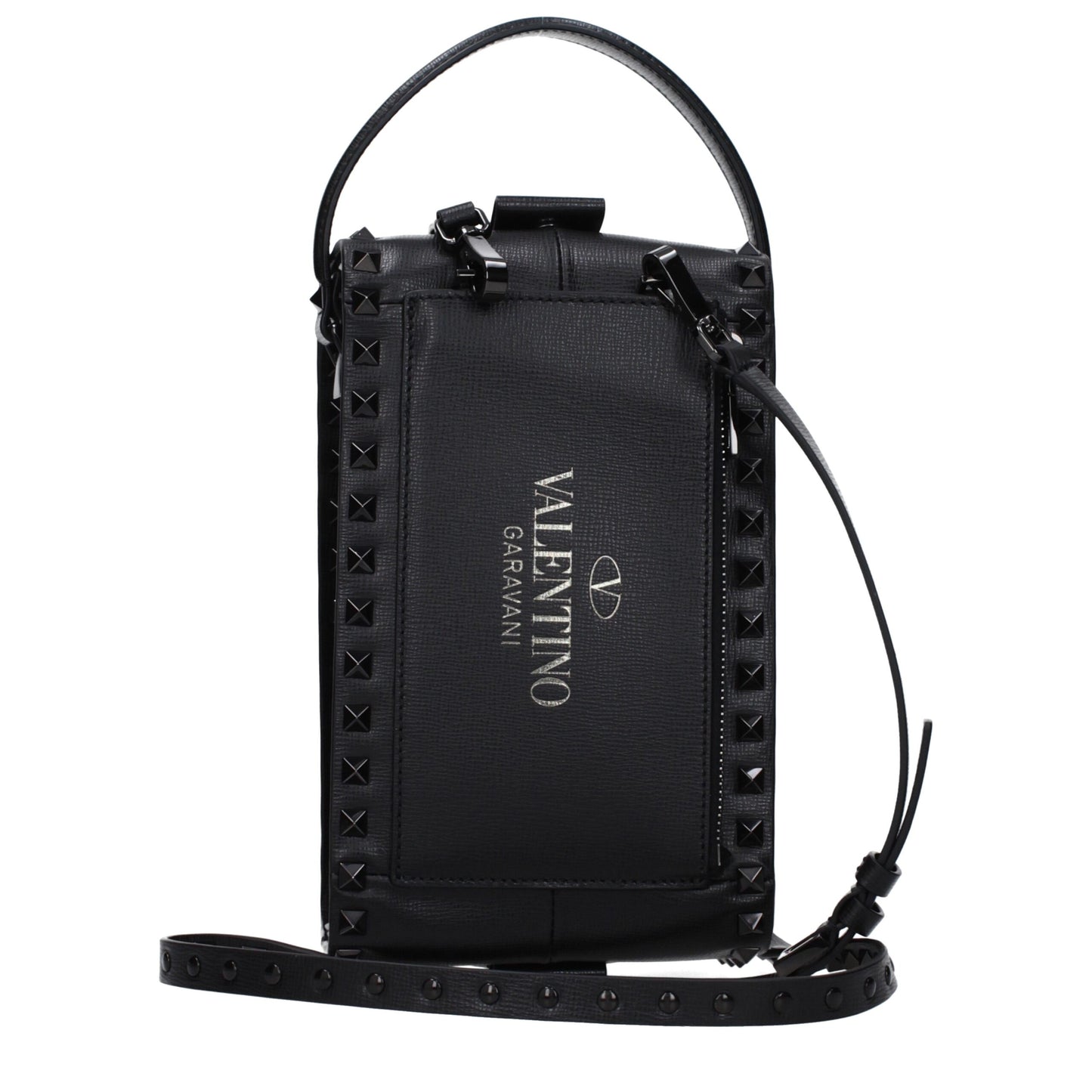 Valentino Garavani – Schwarze Clutch aus Leder