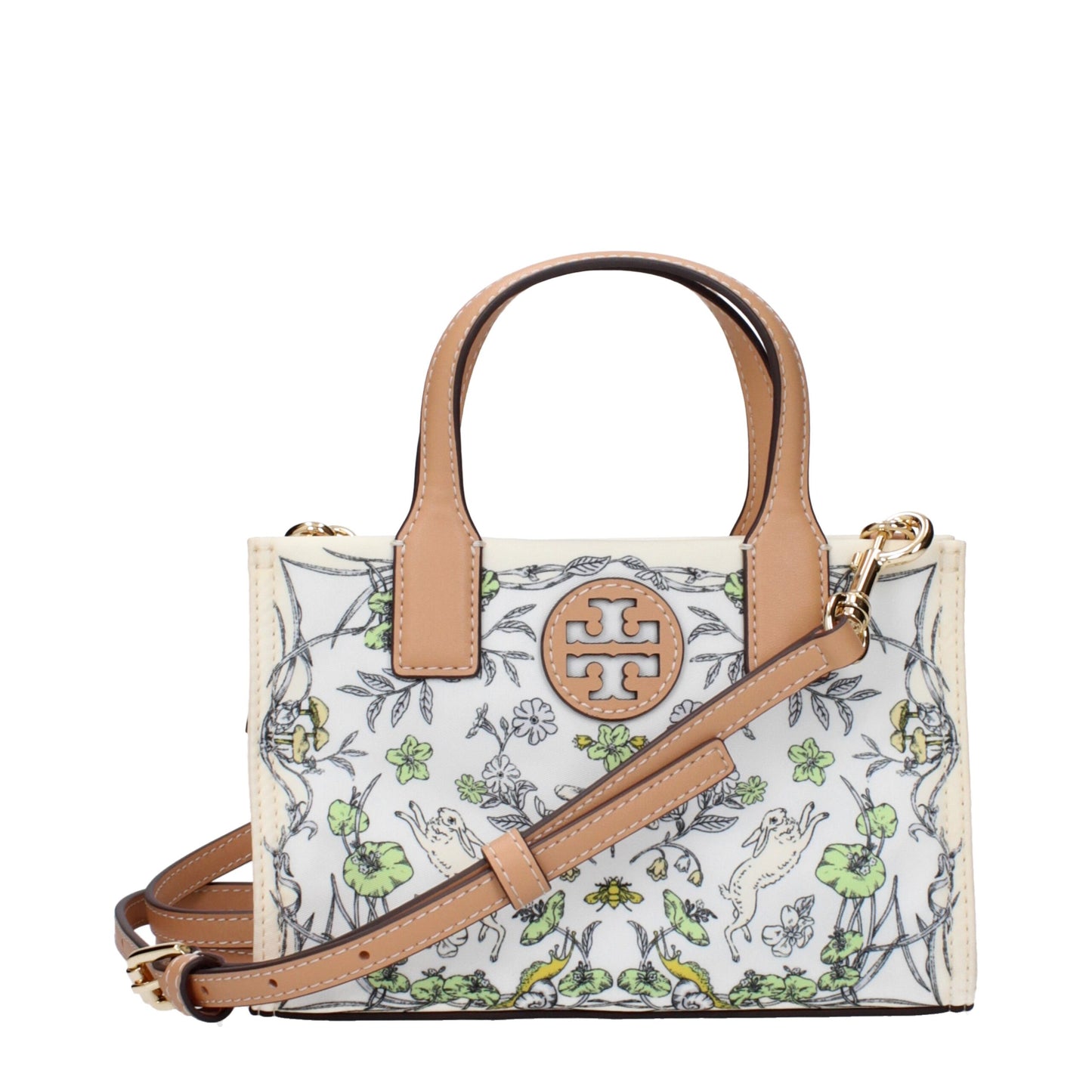 Sac à main en tissu beige Tory Burch