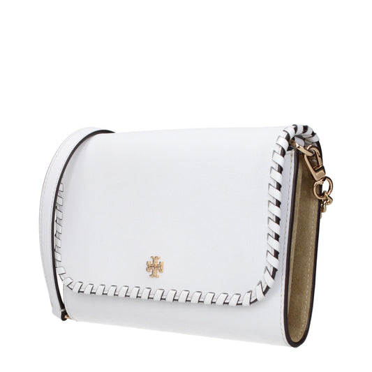 Tory Burch – Clutch aus weißem Leder