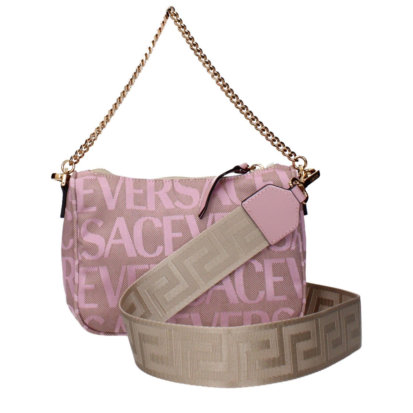 Versace Rosa Stoffhandtaschen