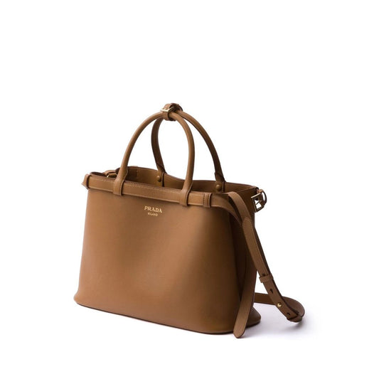 Prada Leather Buckle Handle Bag at The Platonist