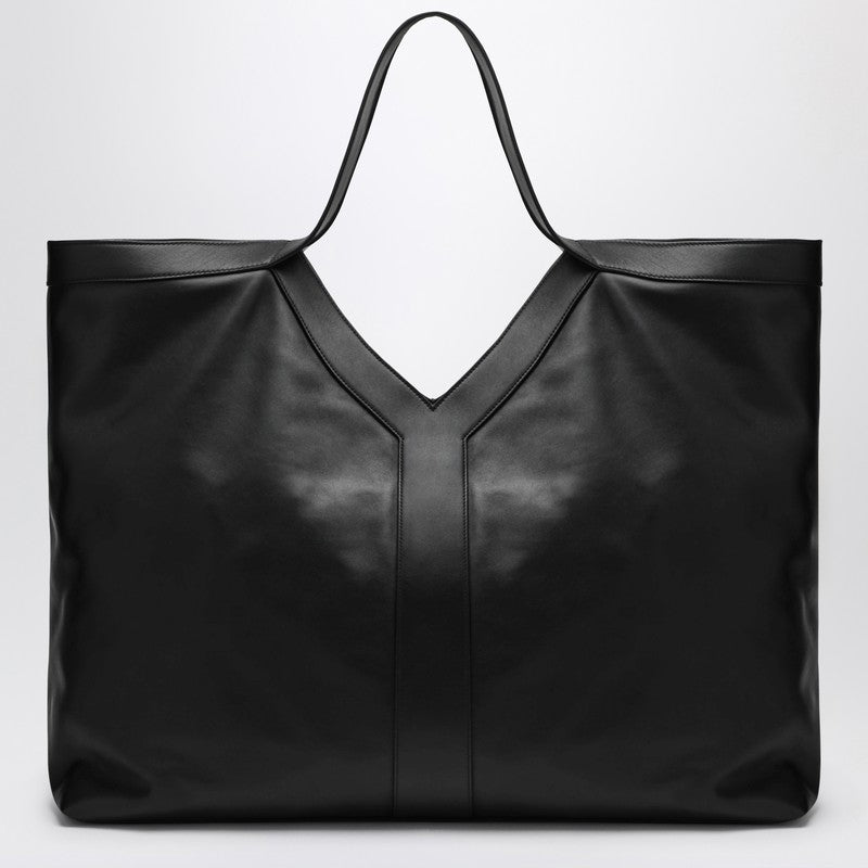 Sac cabas Saint Laurent Maxi Y en cuir grainé noir