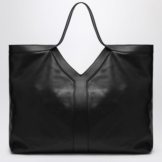 Saint Laurent Maxi Y Tote Bag Black Pebbled Leather