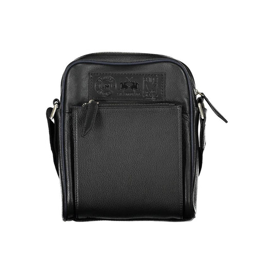 Sac à bandoulière en cuir noir La Martina