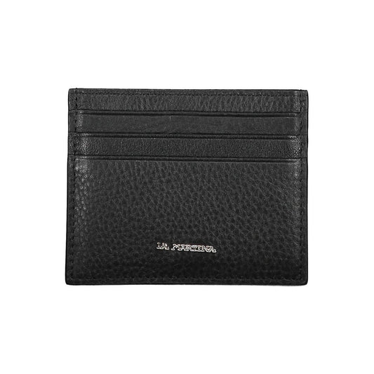 Portefeuille en cuir noir La Martina