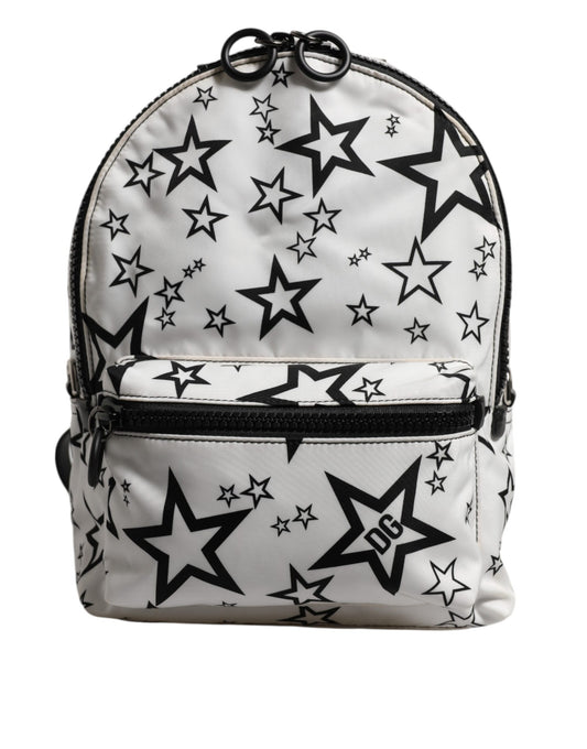 Sac à dos de voyage en nylon blanc imprimé étoiles Dolce &amp; Gabbana