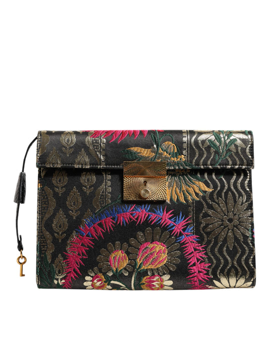 Sac porte-documents Dolce &amp; Gabbana en jacquard floral multicolore